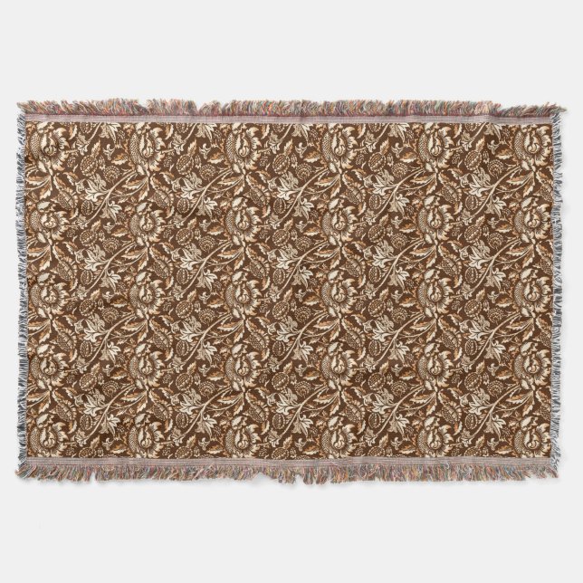 Couverture William Morris Fleurs de soleil, Chocolat Brown &  (Devant)