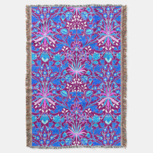 Couverture William Morris Hyacinth Imprimer, Aqua et Purple