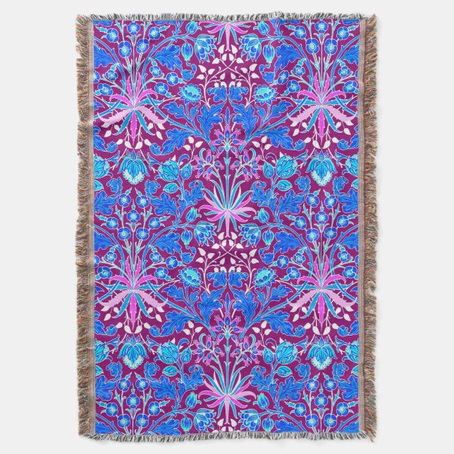 Couverture William Morris Hyacinth Imprimer, Aqua et Purple (devant Vertical)