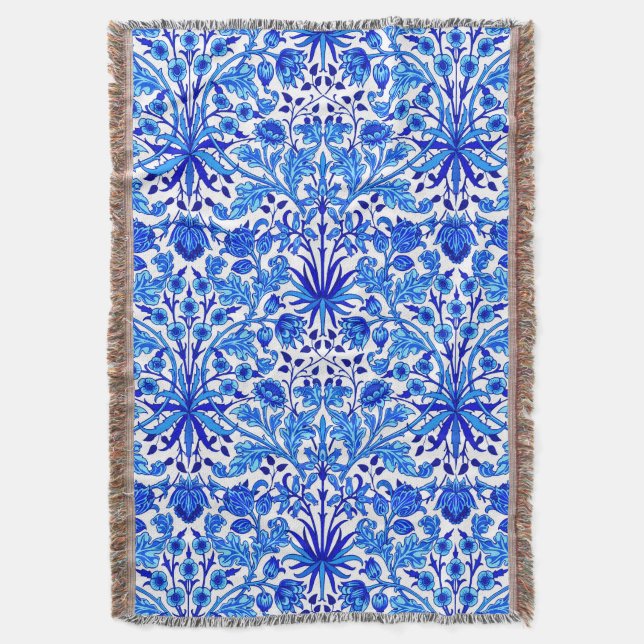 Couverture William Morris Hyacinth Imprimer, Cobalt bleu et b (devant Vertical)