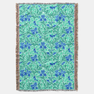 Couverture William Morris Irises, Bleu de Cobalt, Aqua et Tur