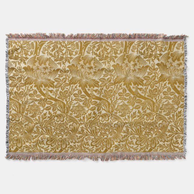 Couverture William Morris Rose & Chardon Floral Doré (Devant)