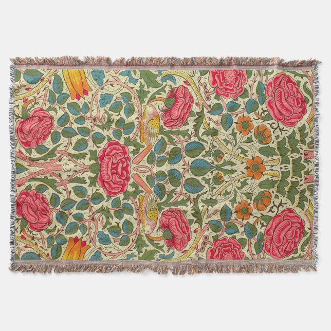 Couverture William Morris Rose Floral Chintz rose (Devant)