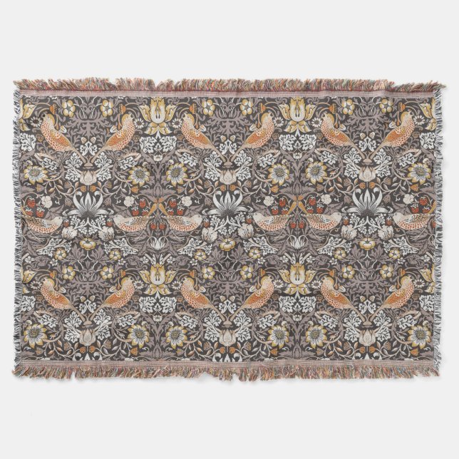 Couverture William Morris Strawberry Thief Charbon de bois Oc (Devant)