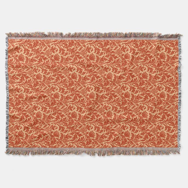 Couverture William Morris Thistle Damask, Mandarin Orange (Devant)