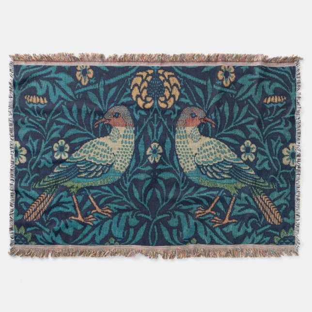 Couverture William Morris Vintage Blue Birds Motif (Devant)