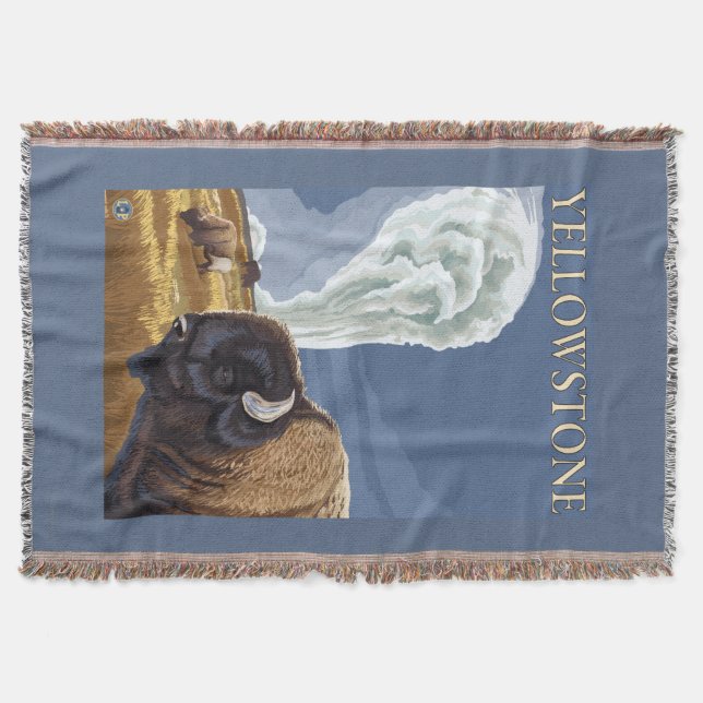 Couverture YellowstoneBison avec vieux fidèle (Devant)