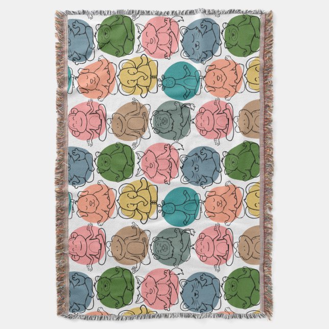 Couverture Yoga pose motif | Yoga sans couture motif 9 (devant Vertical)