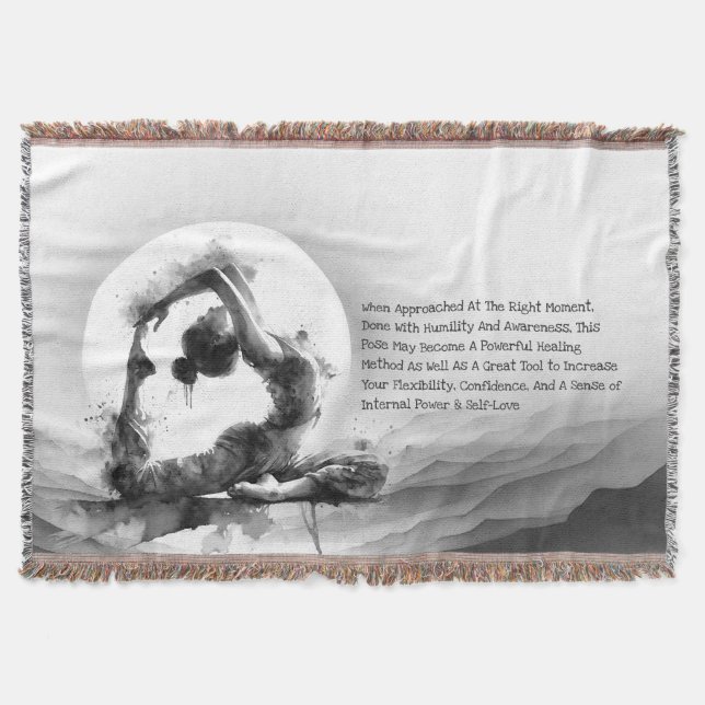 Couverture Yoga Reiki à une jambe King Pigeon Pose Aquarelle (Devant)