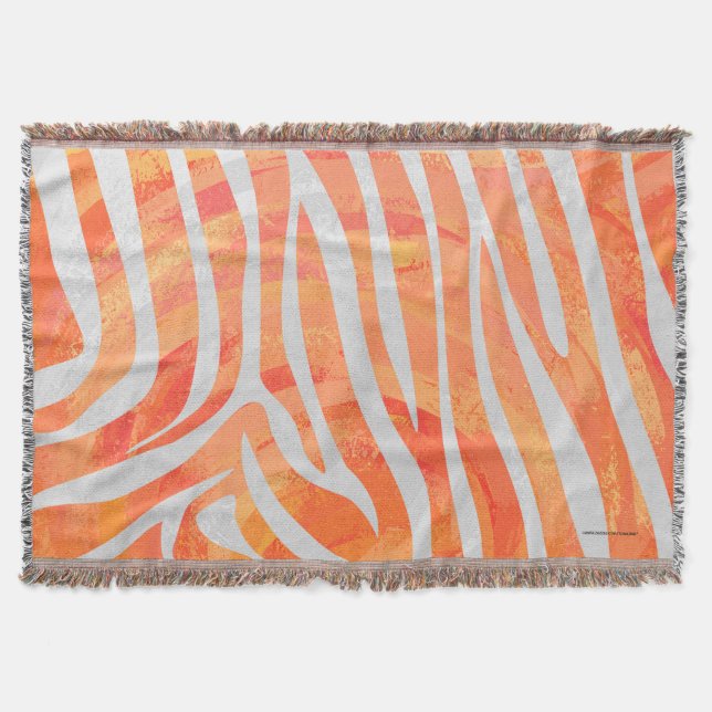 Couverture Zebra Orange and White Print (Devant)