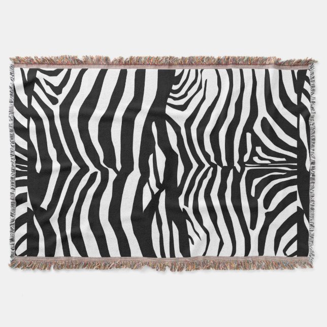 Couverture Zebra Print, Zebra Stripes, Noir Et Blanc (Devant)