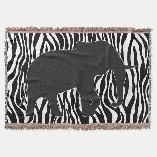 Couverture Zebra Stripes Motif avec Elephant + vos idées (Devant)