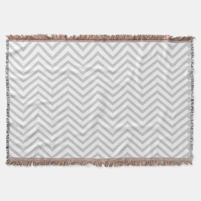 Couverture Zig Zag Gris et Motif blanc (Devant)