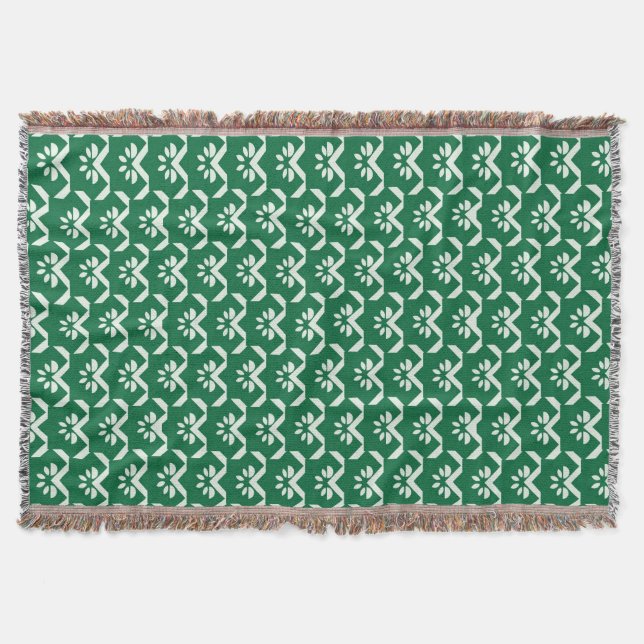 Couverture Zigzag floral vert (Devant)
