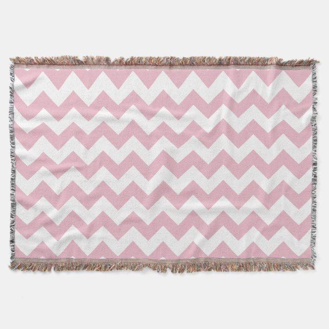 Couverture Zigzag rose, Chevron rose, Motif géométrique (Devant)