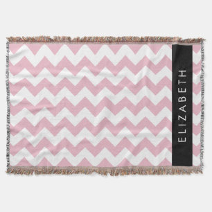 Couverture Zigzag Rose, Chevron Rose, Motif Vague, Votre Nom