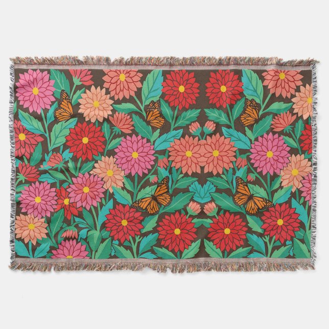 Couvertures Abstrait Dahlias & Monarchs (Devant)