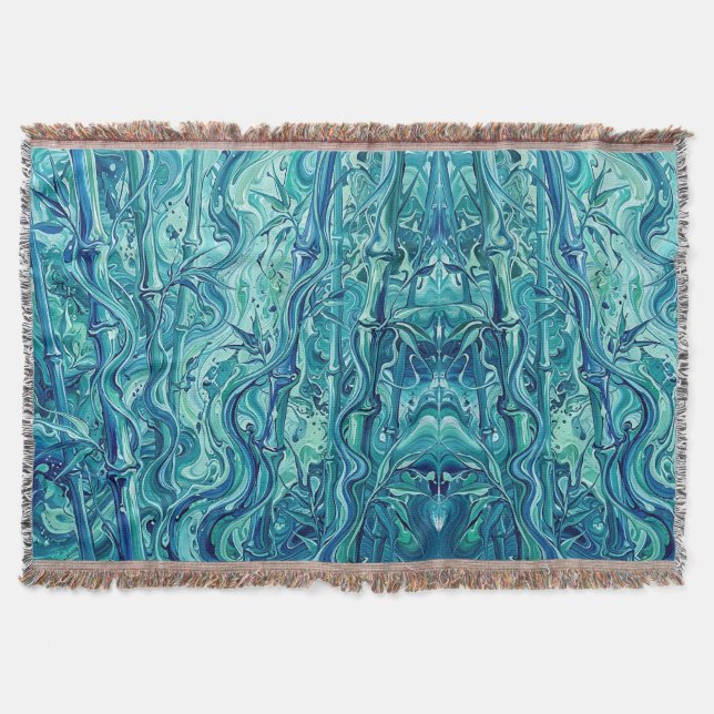 Couvertures abstraites Bamboo Ocean Blue Melting (Devant)