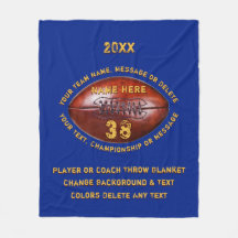 Couvertures de football personnalisées Bleu et Or