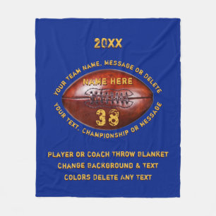 Couvertures de football personnalisées en bleu et