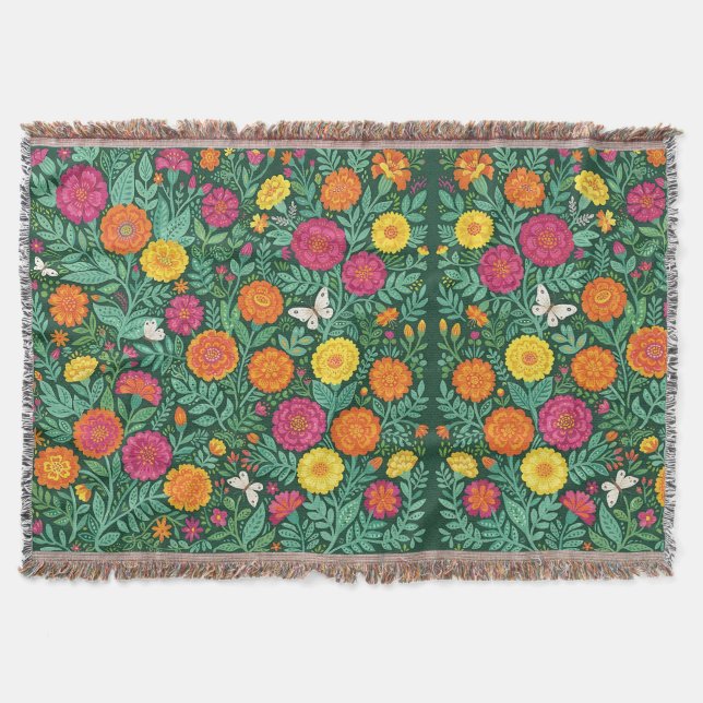 Couvertures de jardin de papillons de souci abstra (Devant)