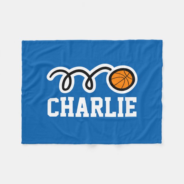 Couvertures en molleton de basketball avec nom per (Devant (Horizontal))