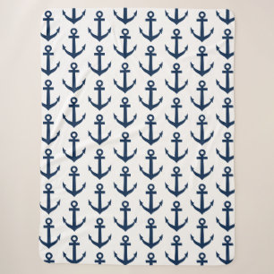 Couvertures nautiques de sherpa de motif d'ancre