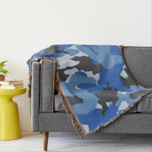 Couvertures tissées militaires bleues fraîches d