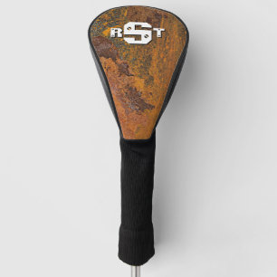 Couvre-club De Golf 3 Lettre initiale Monogramme Plaque en acier rouil