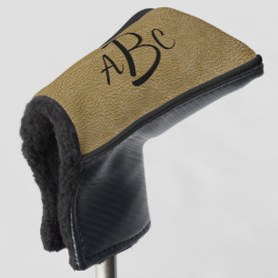 Couvre-club De Golf 3 Lettre Monogramme Beige Brown initial look