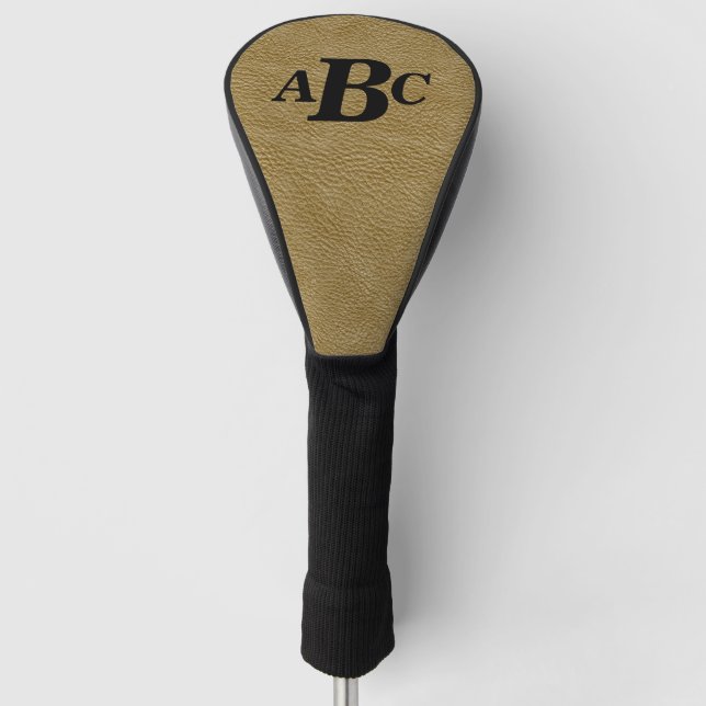Couvre-club De Golf 3 Lettre Monogramme Beige Brown initial look (Devant)