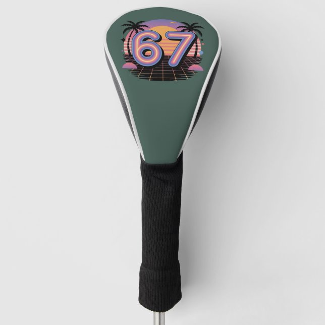 Couvre-club De Golf 6 7 Six Seven Vaporwave Génération Z Alpha Mème  (Devant)