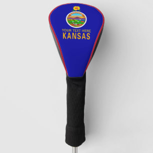 Couvre-club De Golf A personnalisé votre drapeau d'état du Kansas de