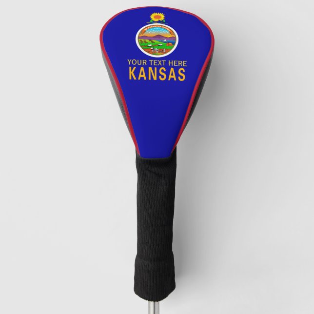 Couvre-club De Golf A personnalisé votre drapeau d'état du Kansas des (Devant)