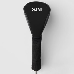 Couvre-club De Golf Abréviation minimaliste noir blanc Personnalisé 
