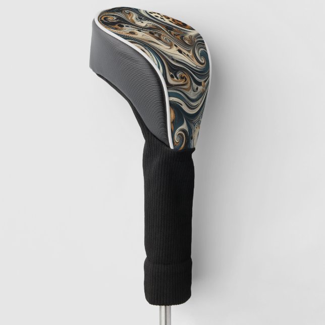 Couvre-club De Golf Abstract Leopard Print Swirl (Incliné)