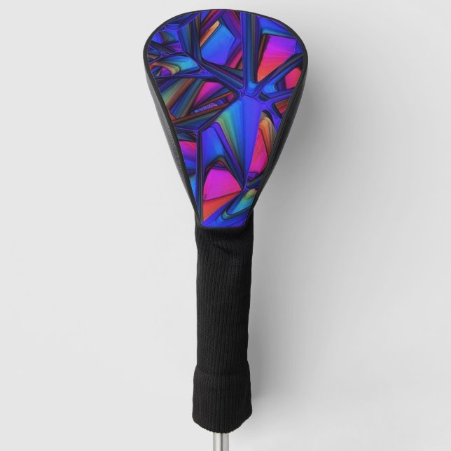 Couvre-club De Golf Abstrait moderne violet et rose (Devant)