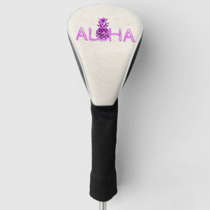 Couvre-club De Golf Adorable Aloha Hawaiian Metallic Pineappy