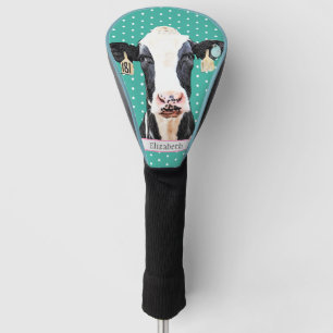 Couvre-club De Golf Adorable Holstein Vache Laitier Animal Coloré Mign