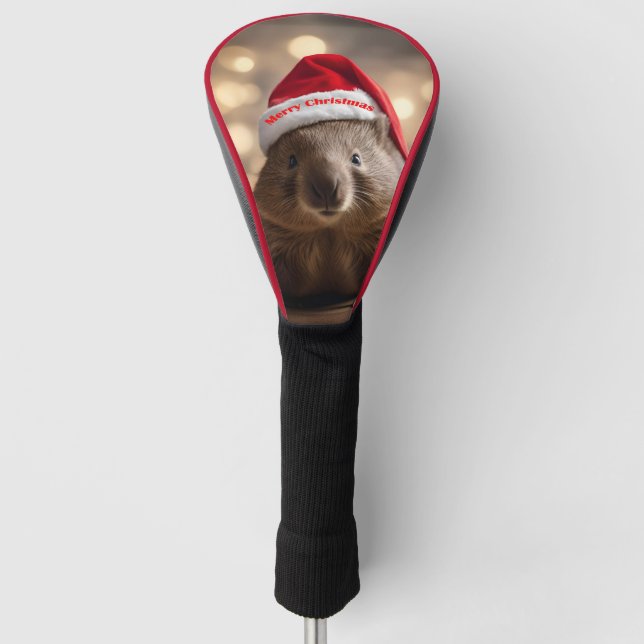Couvre-club De Golf adorable Noël Wombat, (Devant)
