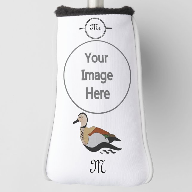 Couvre-club De Golf Adorable Ringed Teal Duck Swimming (Tourné à 90°)