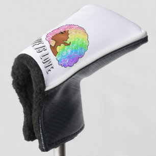 Couvre-club De Golf afro arc-en-ciel LGBTQ l'amour est l'amour fierté