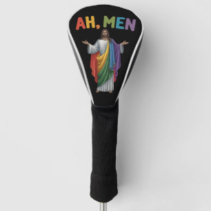 Couvre-club De Golf Ah Men Drôle LGBT Fierté Gay Jésus Drapeau Arc-en-