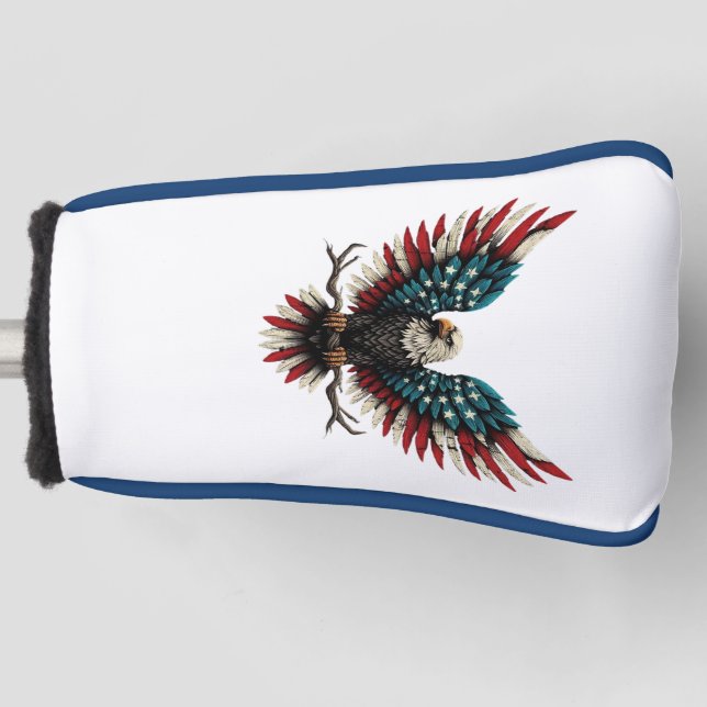 Couvre-club De Golf Aigle rustique patriotique américain/américain cha (Devant)