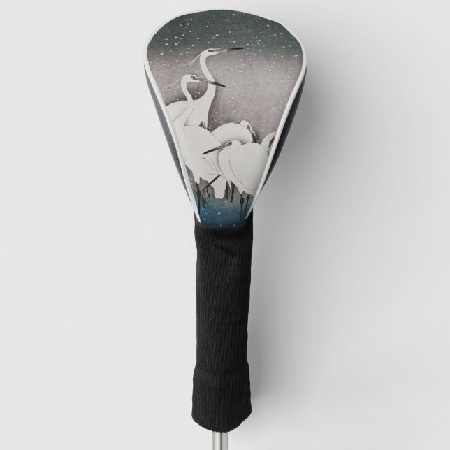 Couvre-club De Golf Aigrettes japonaises Grues Koson Neige d'hiver (Devant)
