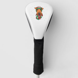 Couvre-club De Golf Airedale Terrier dans le casquette de Noël
