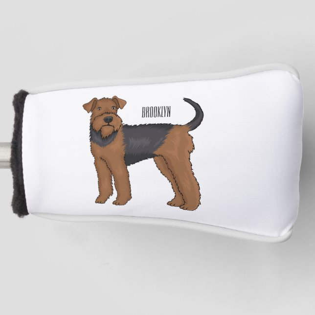 Couvre-club De Golf Airedale terrier dog cartoon (Devant)
