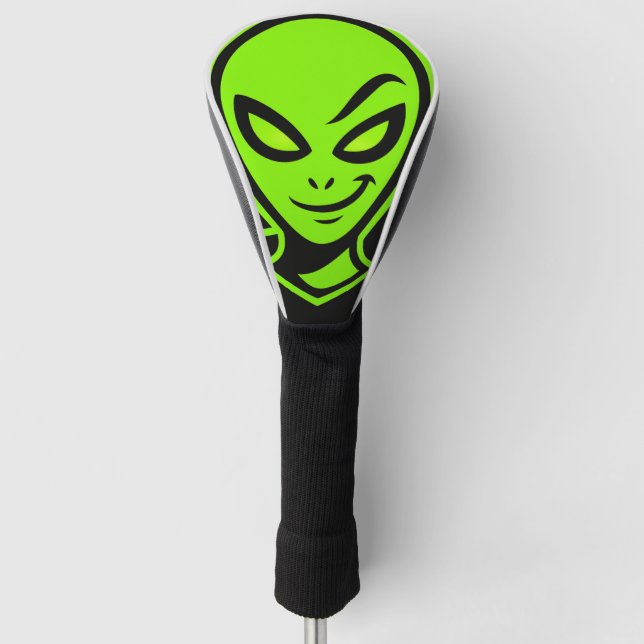 Couvre-club De Golf Alien vert Bonne Chance (Devant)