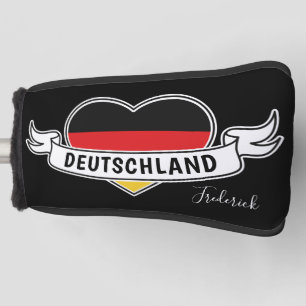 Couvre-club De Golf Allemand Love nom personnalisé putter couverture