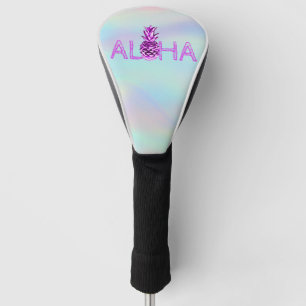 Couvre-club De Golf Aloha Hawaiian Metallic Pineappy Holographic
